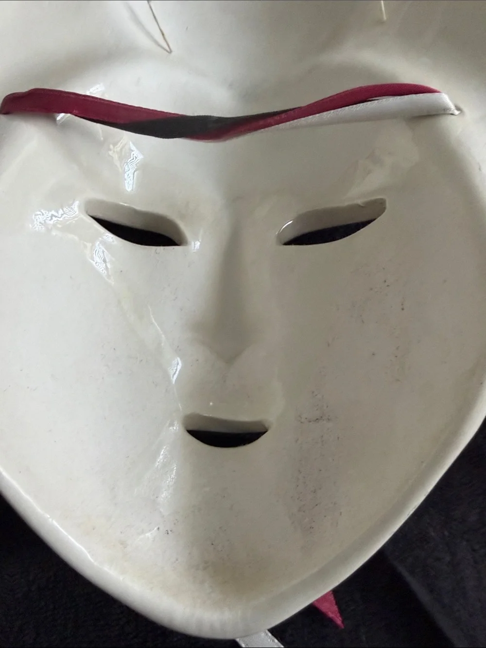 Vintage Decorative Geisha Wall Mask in Cream and Pink